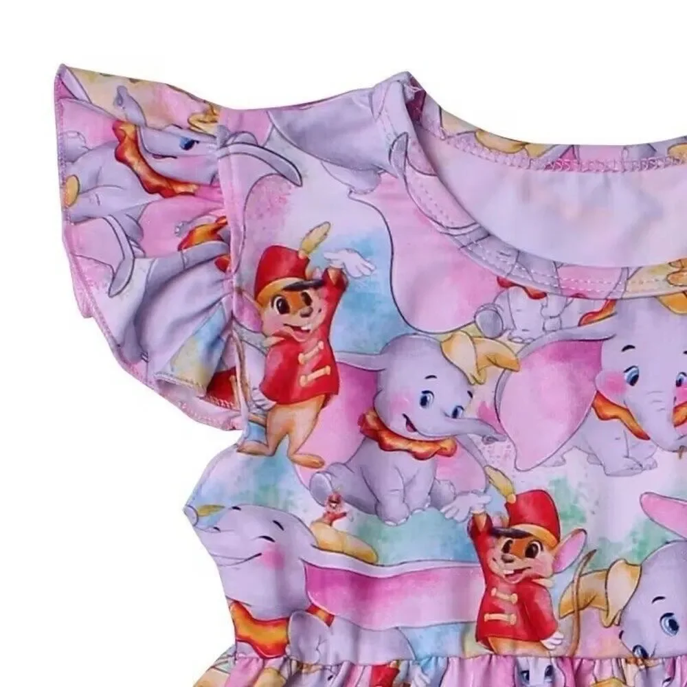 Los Angeles Boutique Disney DUMBO Print Swing Casual Girls Dress School Summer 7